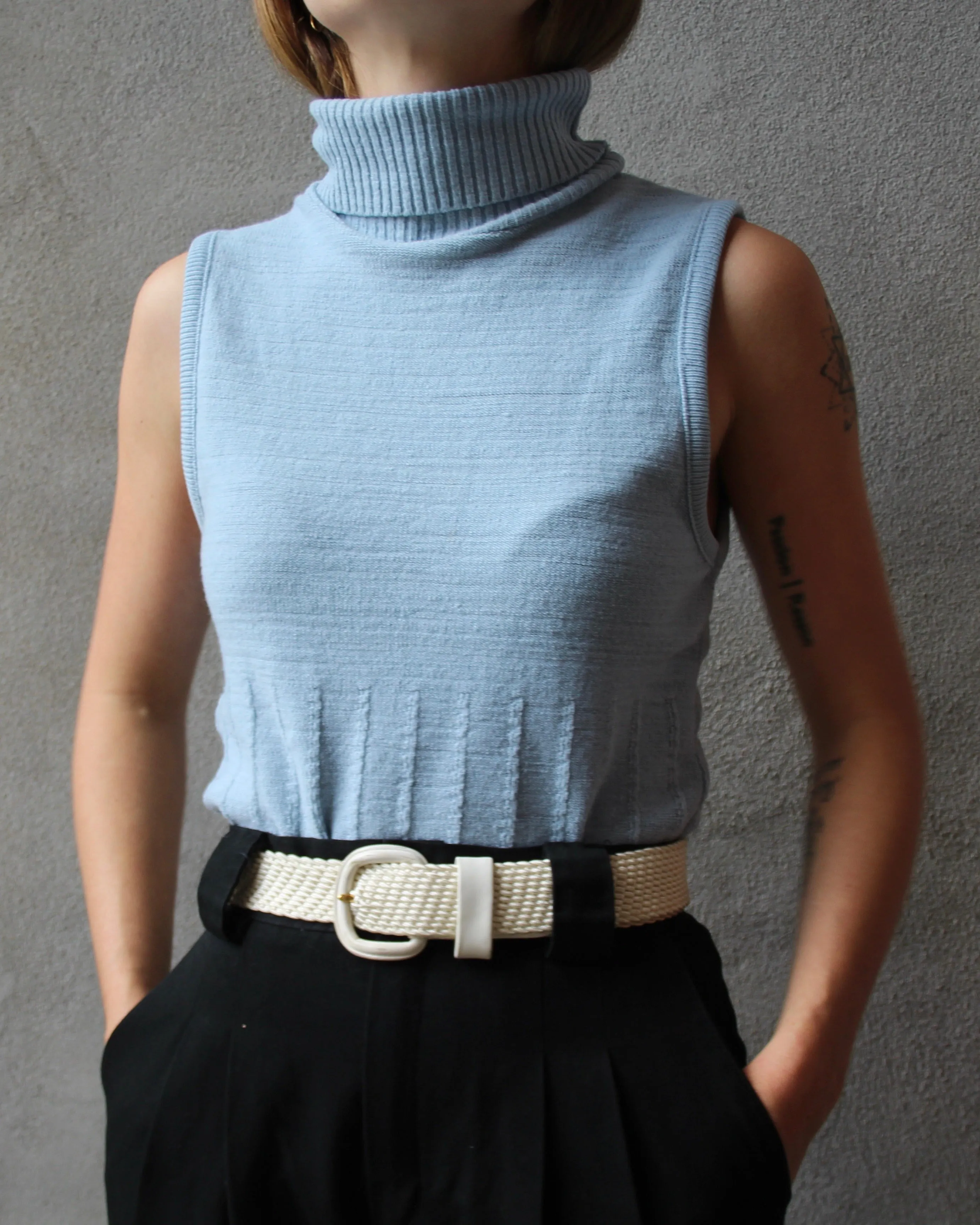 90s Dynamite Ice Blue Turtleneck - M