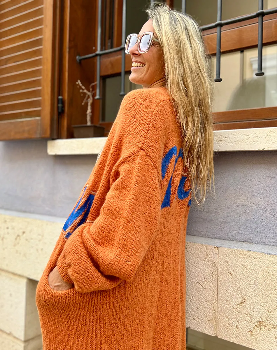 Adrianna Orange Cardigan