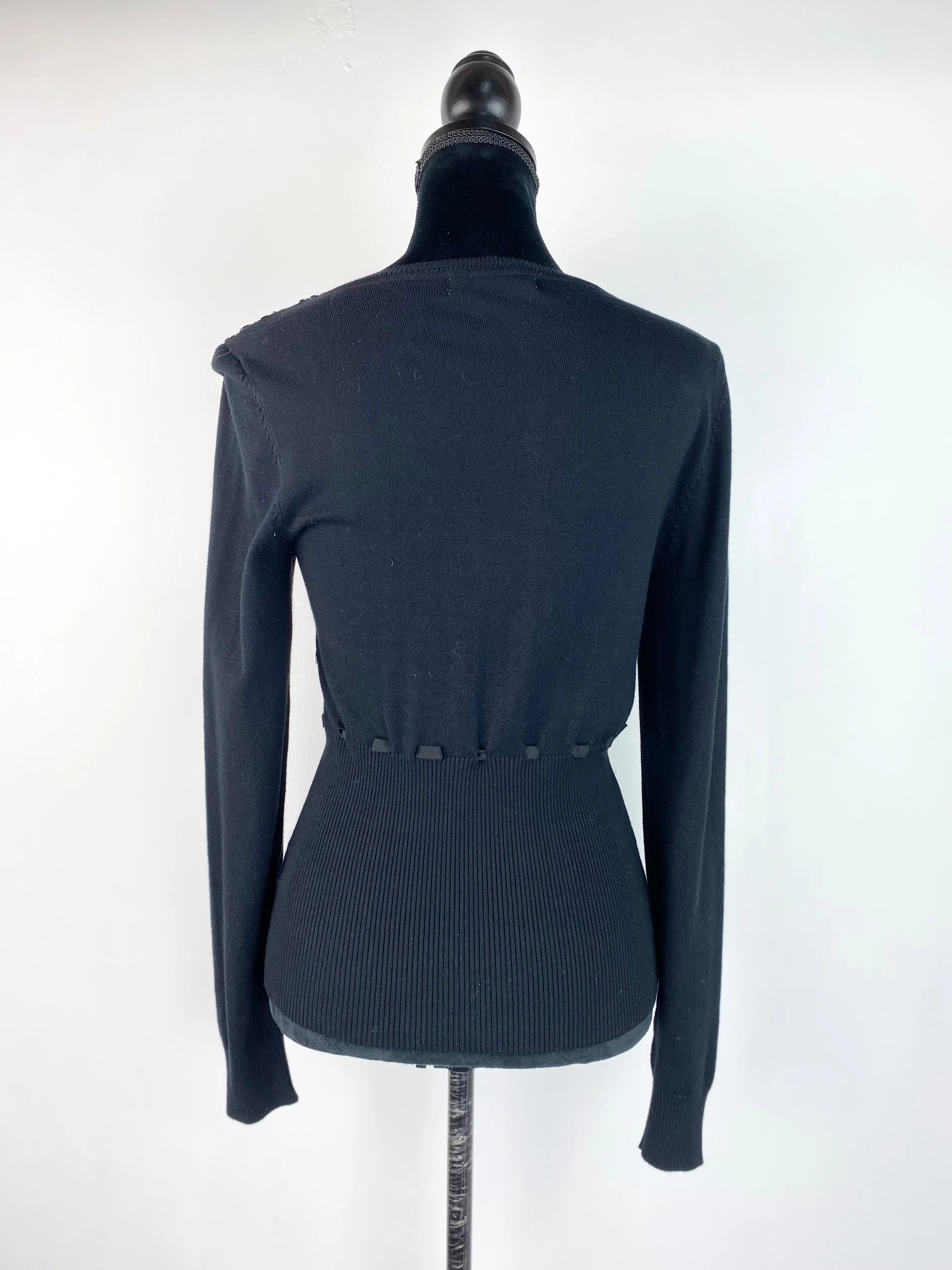 Alannah Hill Black Rockabilly Sequin Embroidered Cardigan - AU 10