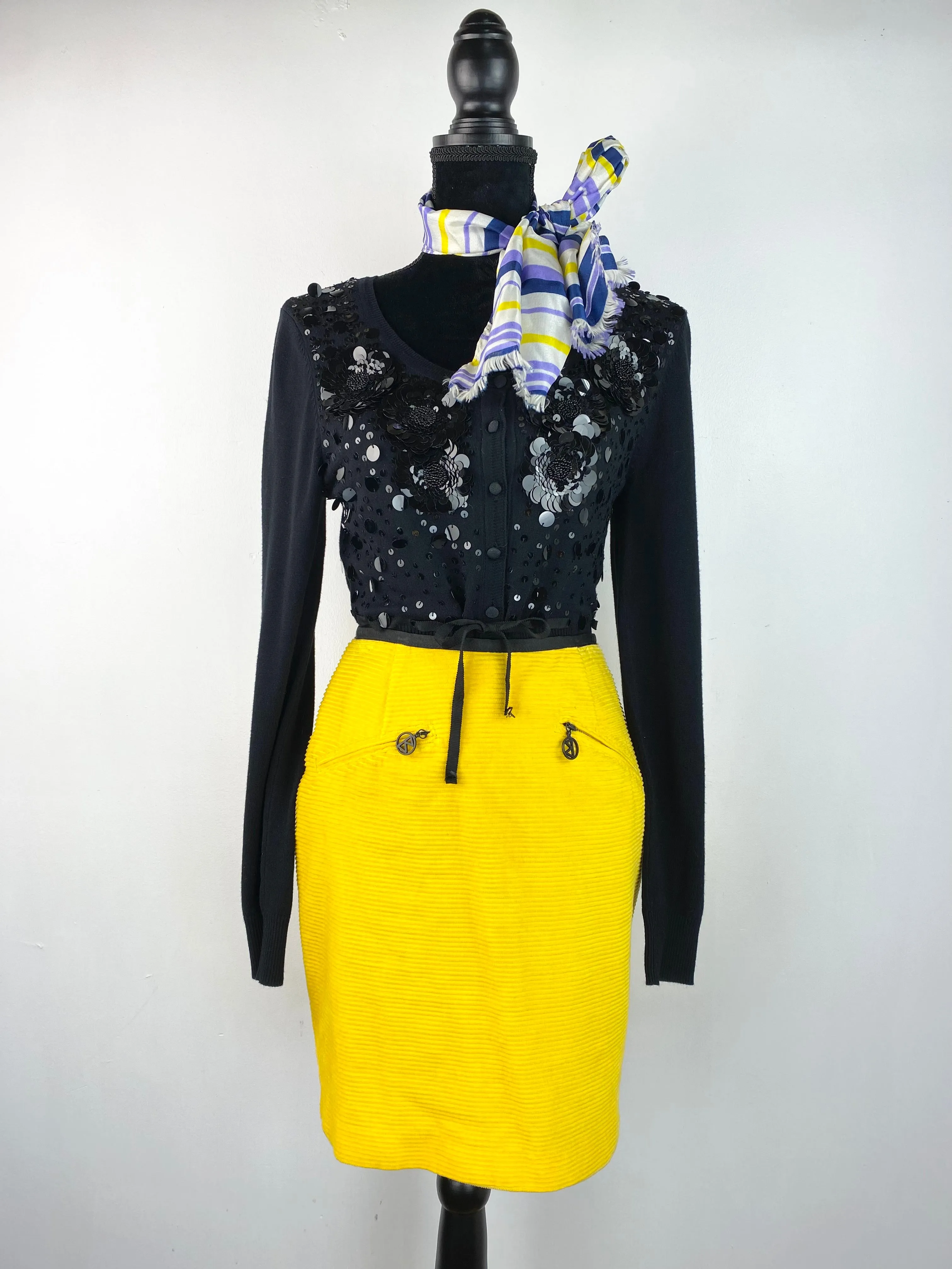 Alannah Hill Black Rockabilly Sequin Embroidered Cardigan - AU 10