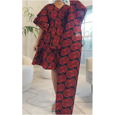 Ankara Style Knee Length Skirt with Sash / Skirt Blouse Set