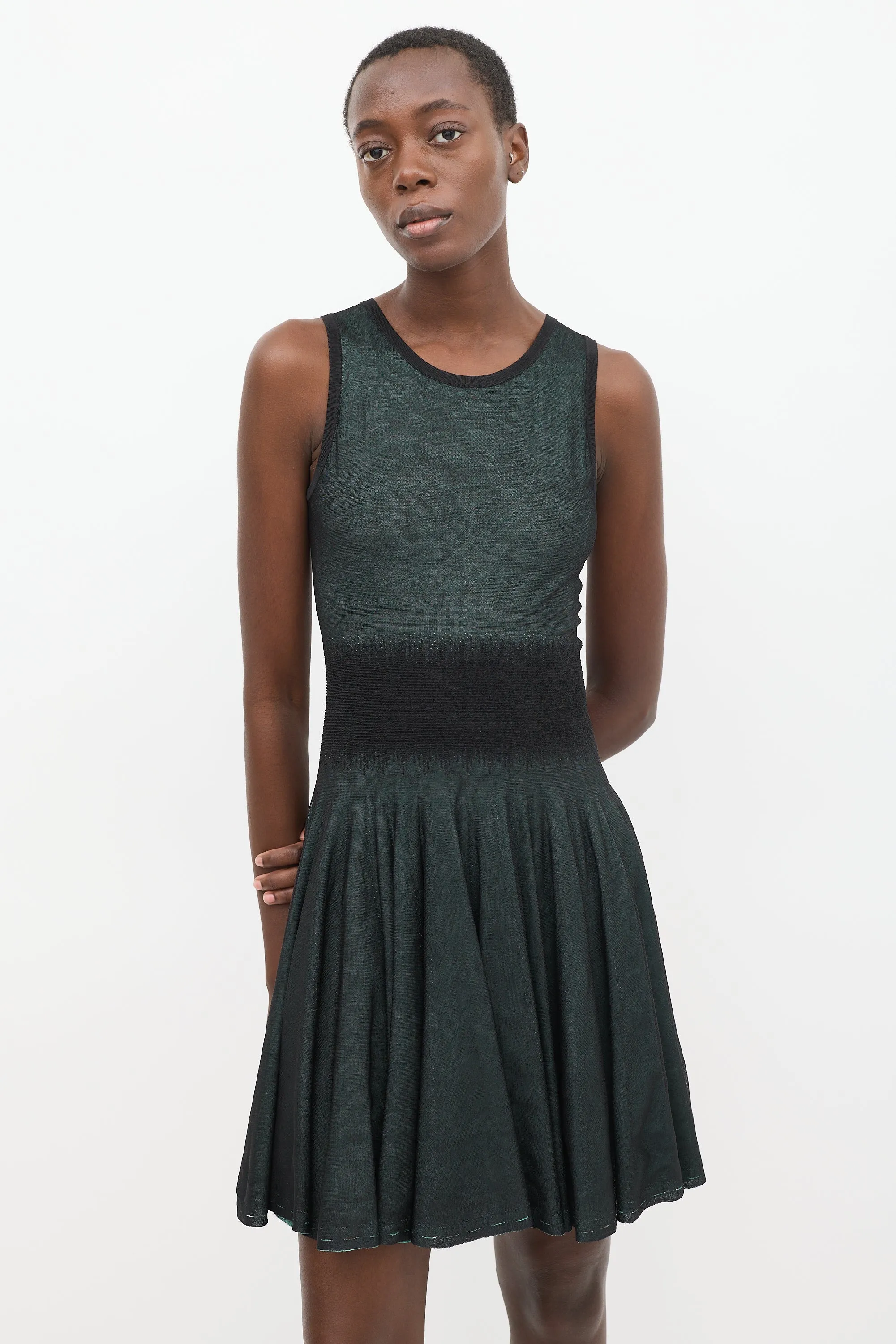 Black & Green Sheer Overlay Co-Ord Set