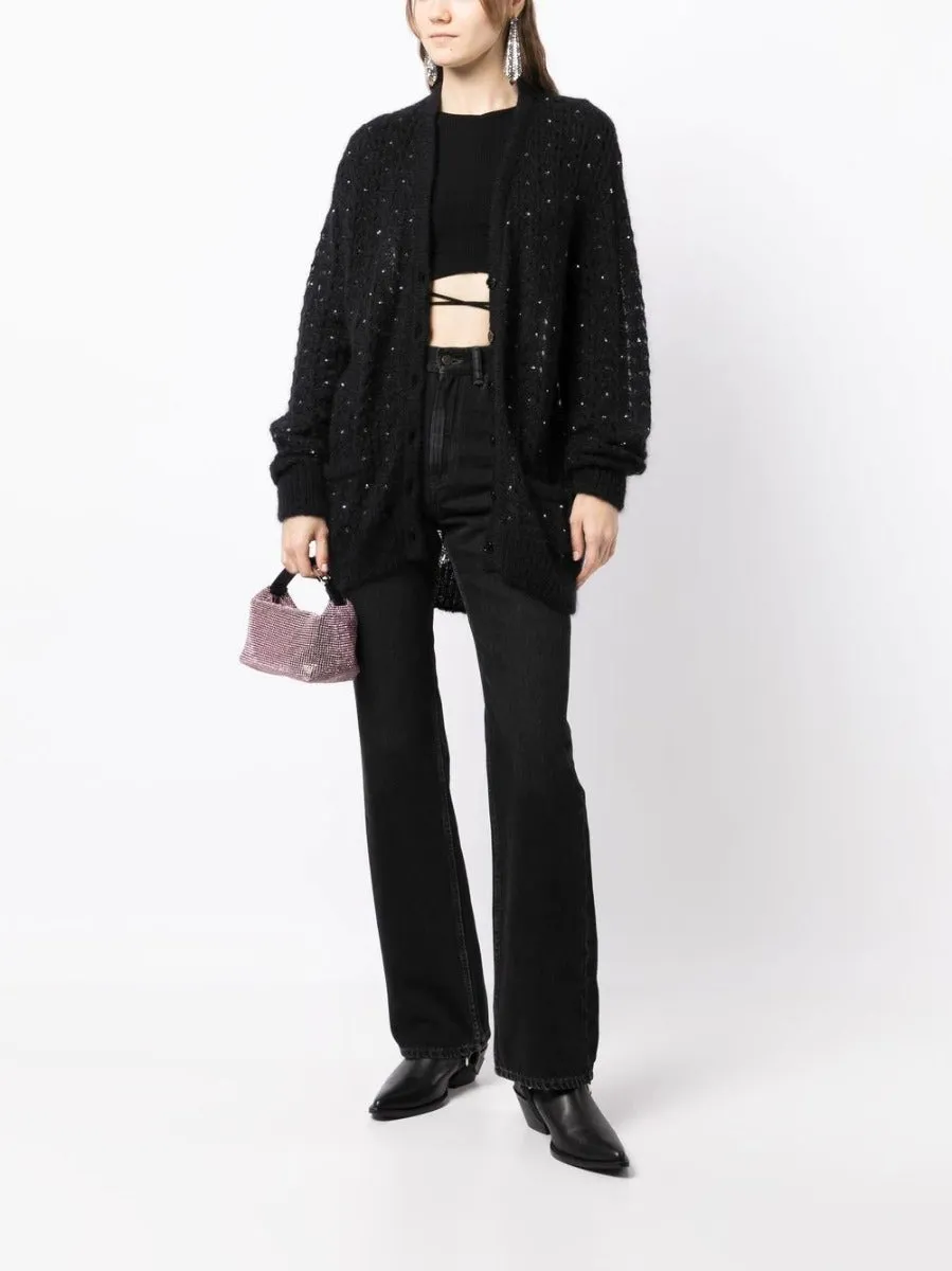 Black Swarovski-Embellished Cardigan