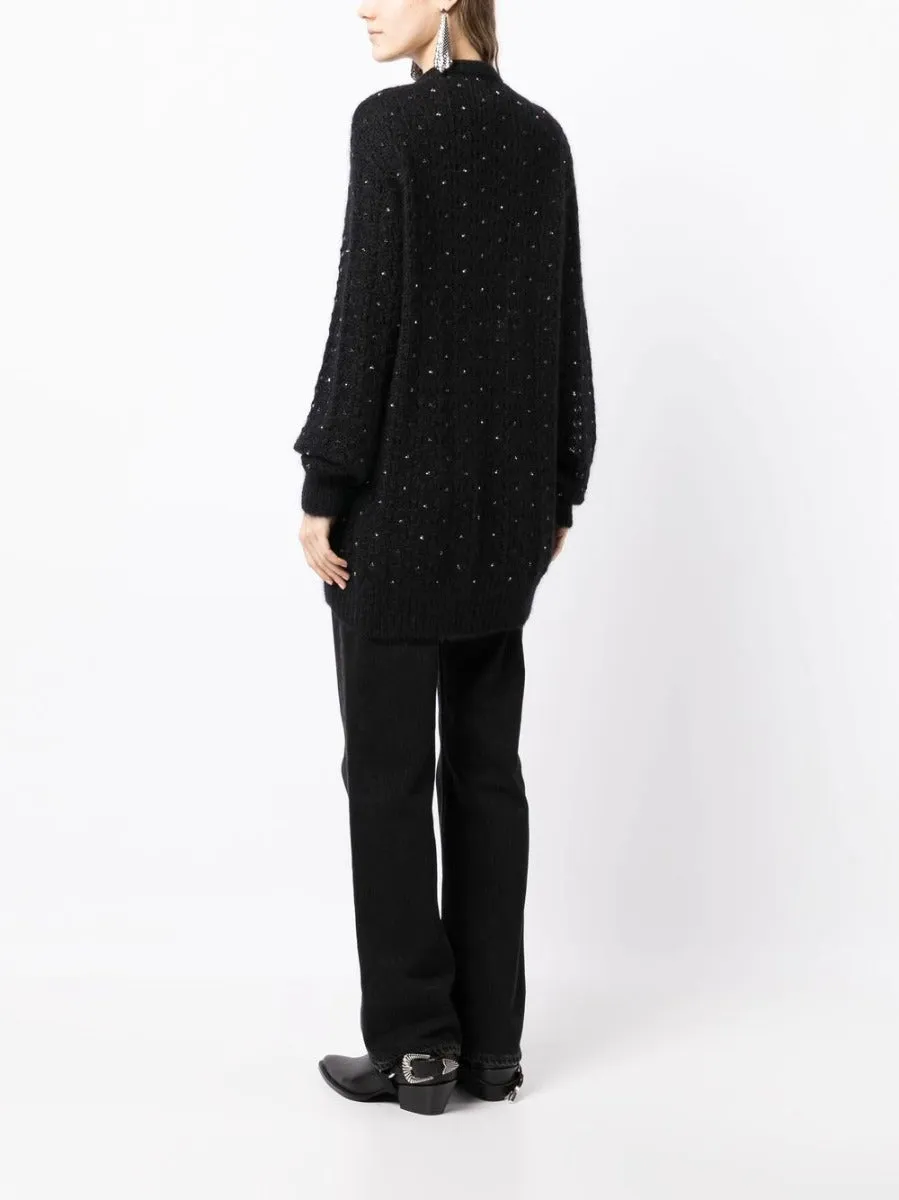 Black Swarovski-Embellished Cardigan