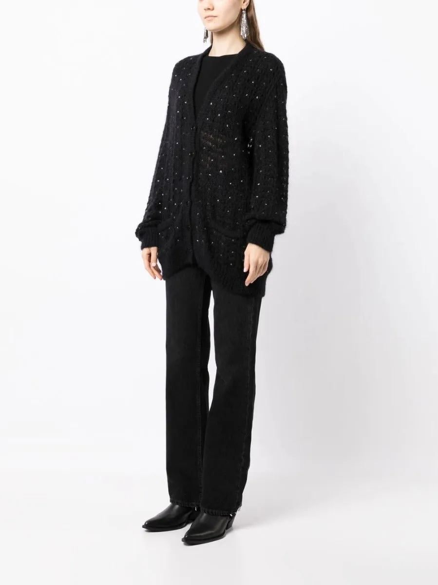 Black Swarovski-Embellished Cardigan