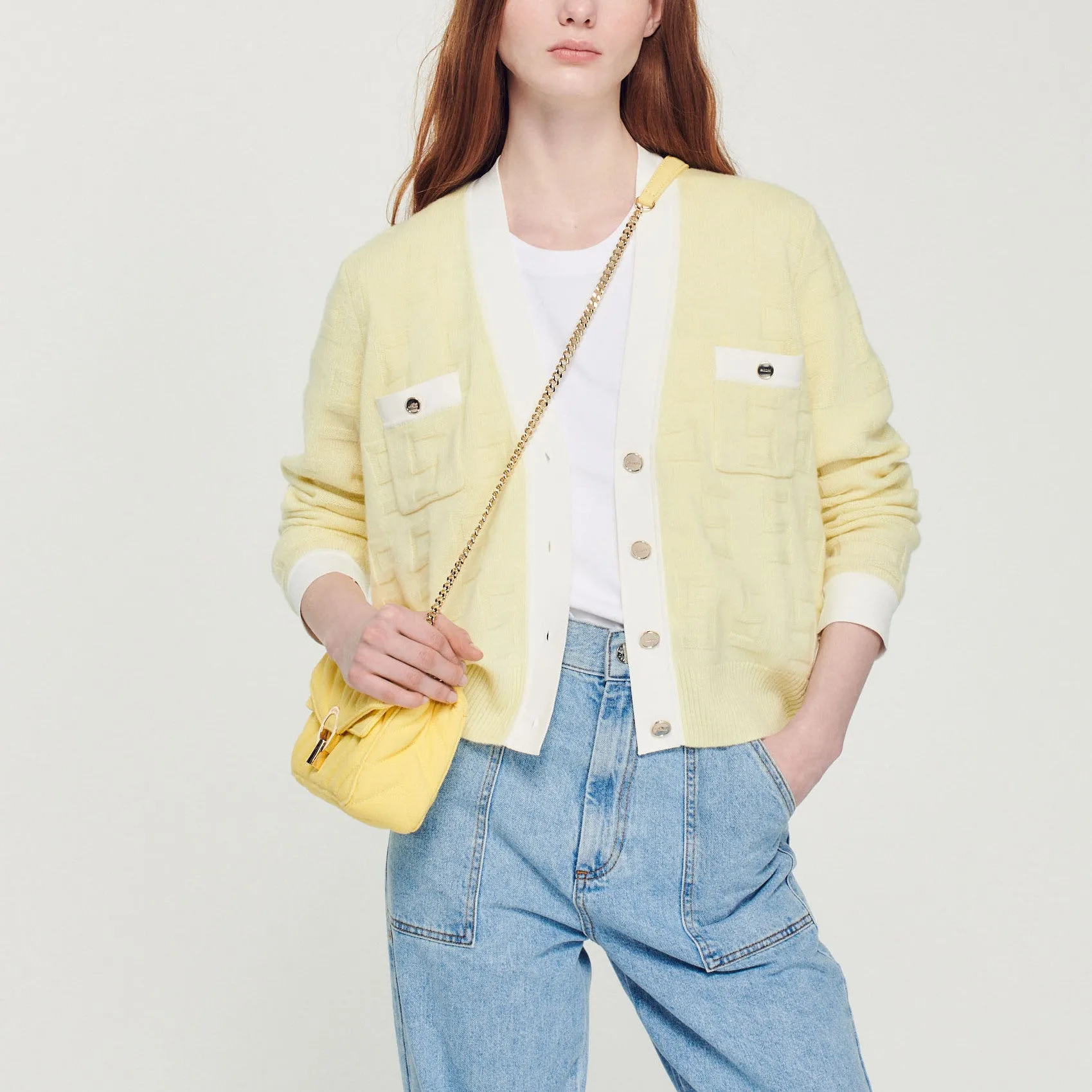 Cardigan bicolore