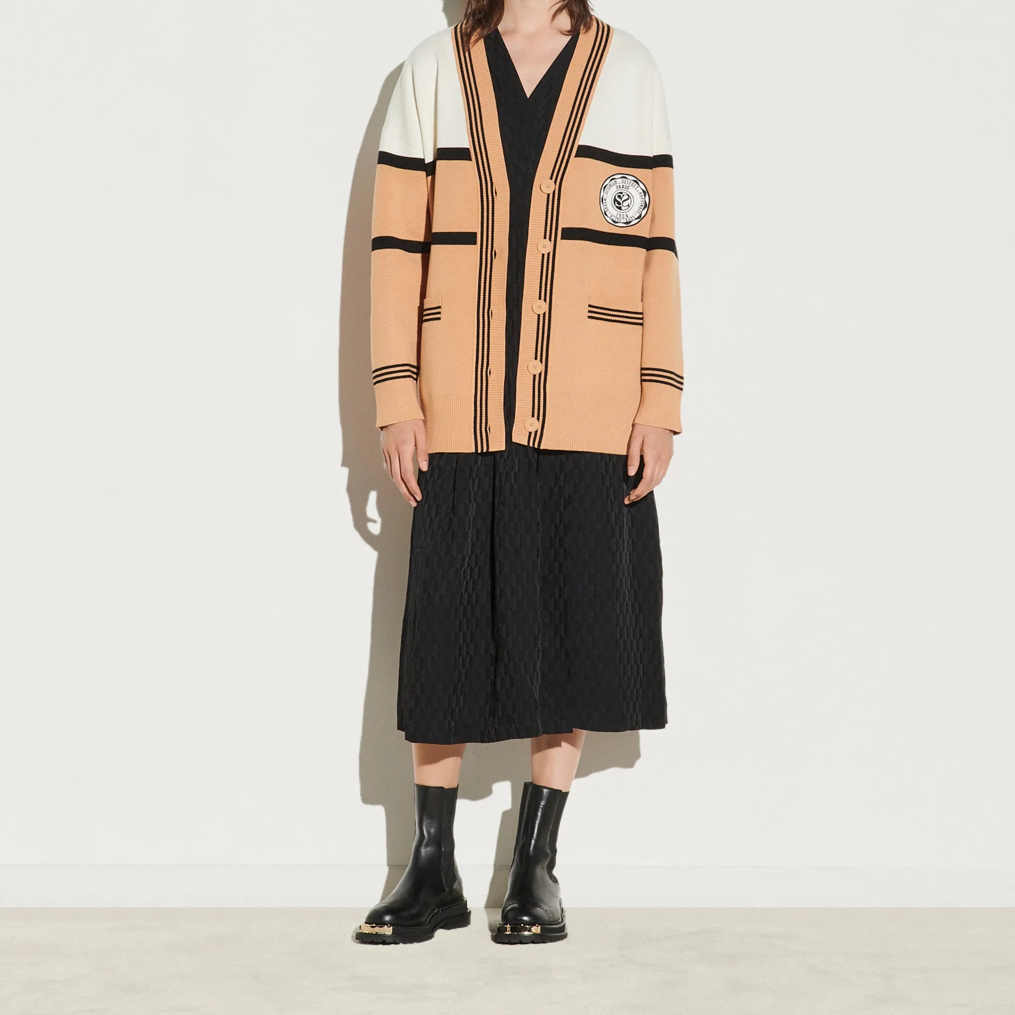 Cardigan oversize bicolore