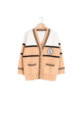 Cardigan oversize bicolore