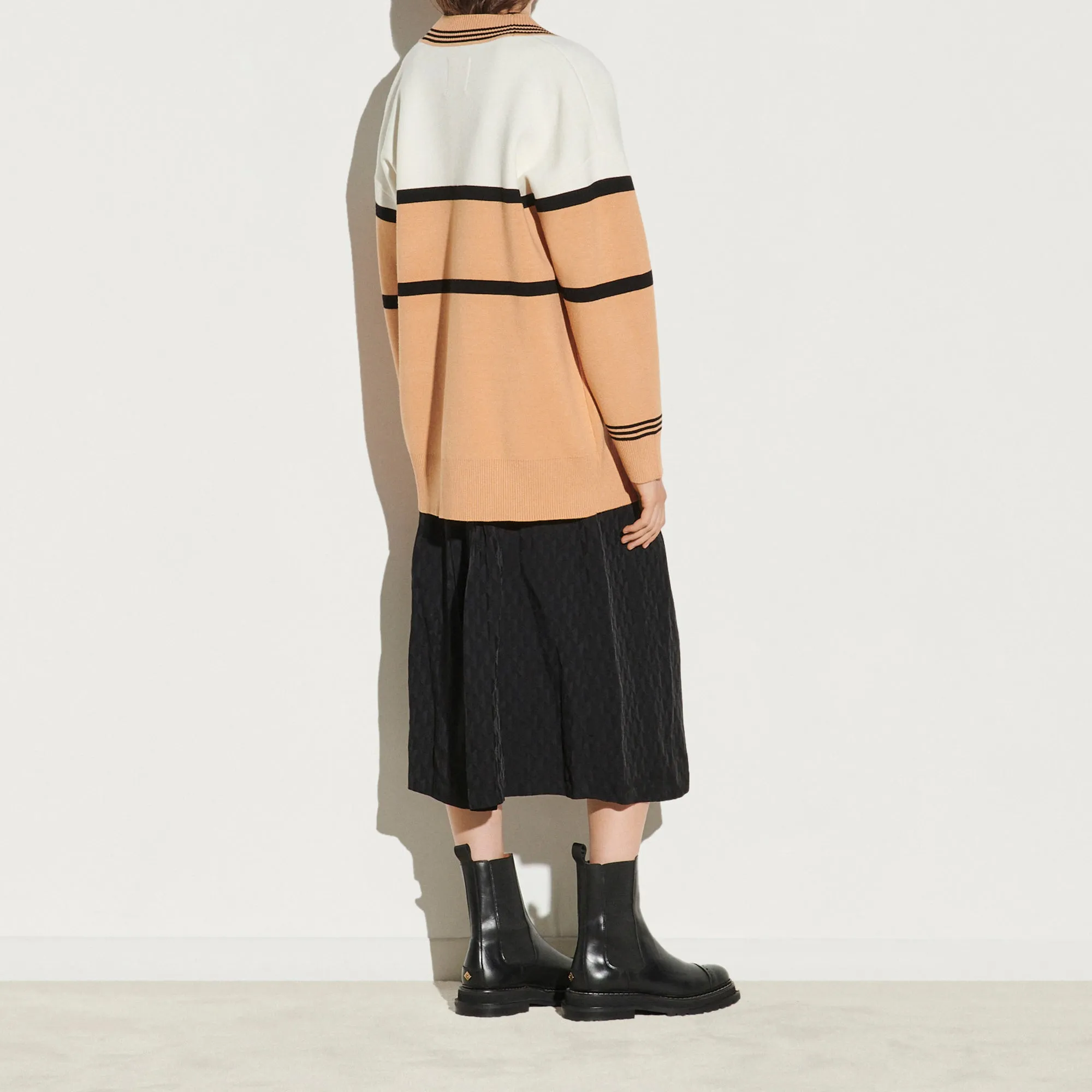 Cardigan oversize bicolore