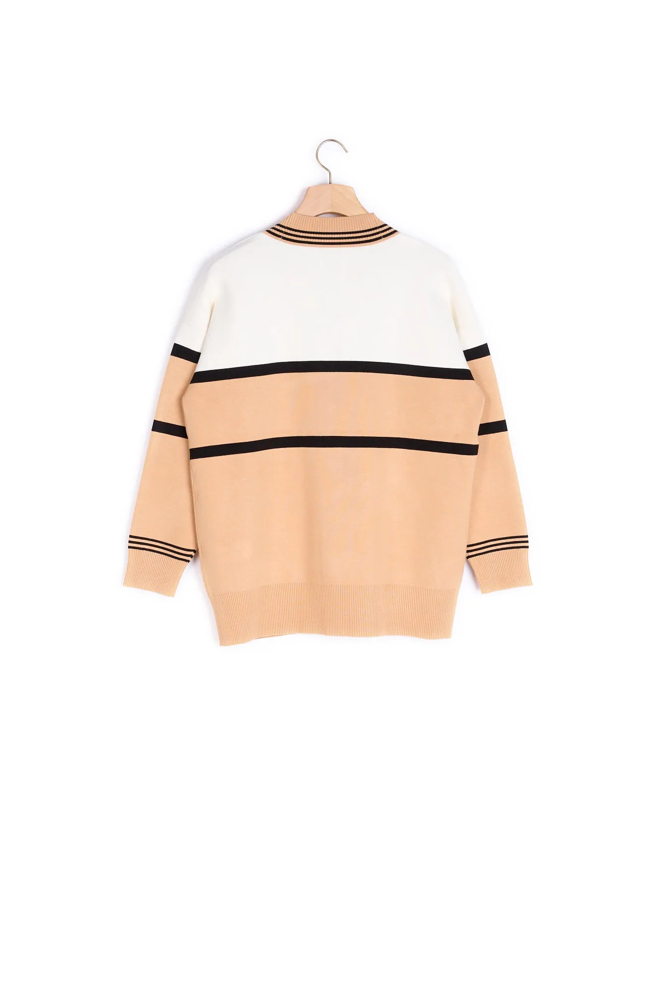 Cardigan oversize bicolore
