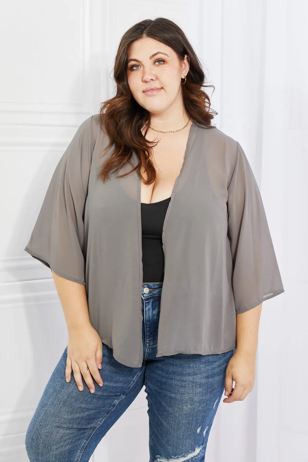 Chiffon Kimono in Grey