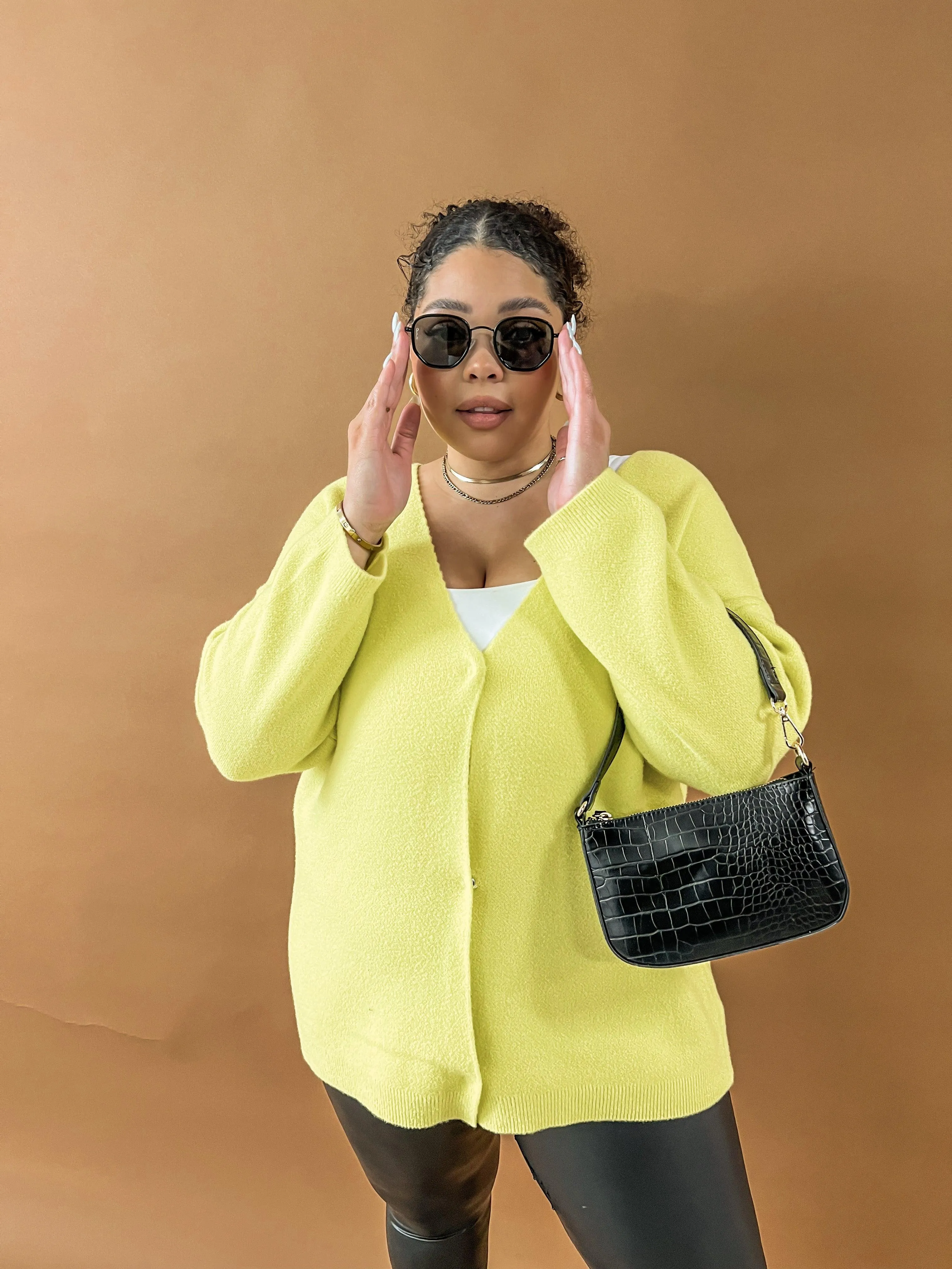 City Girl Neon Oversized Longline Cardigan