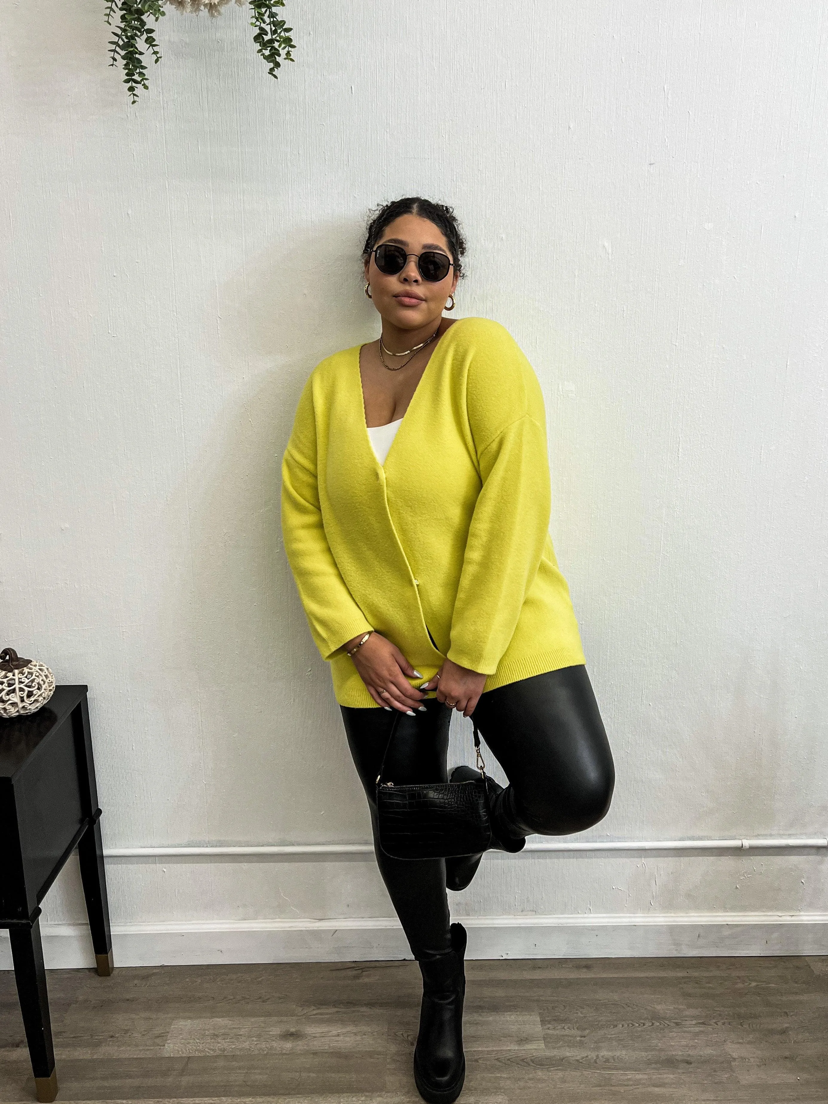 City Girl Neon Oversized Longline Cardigan