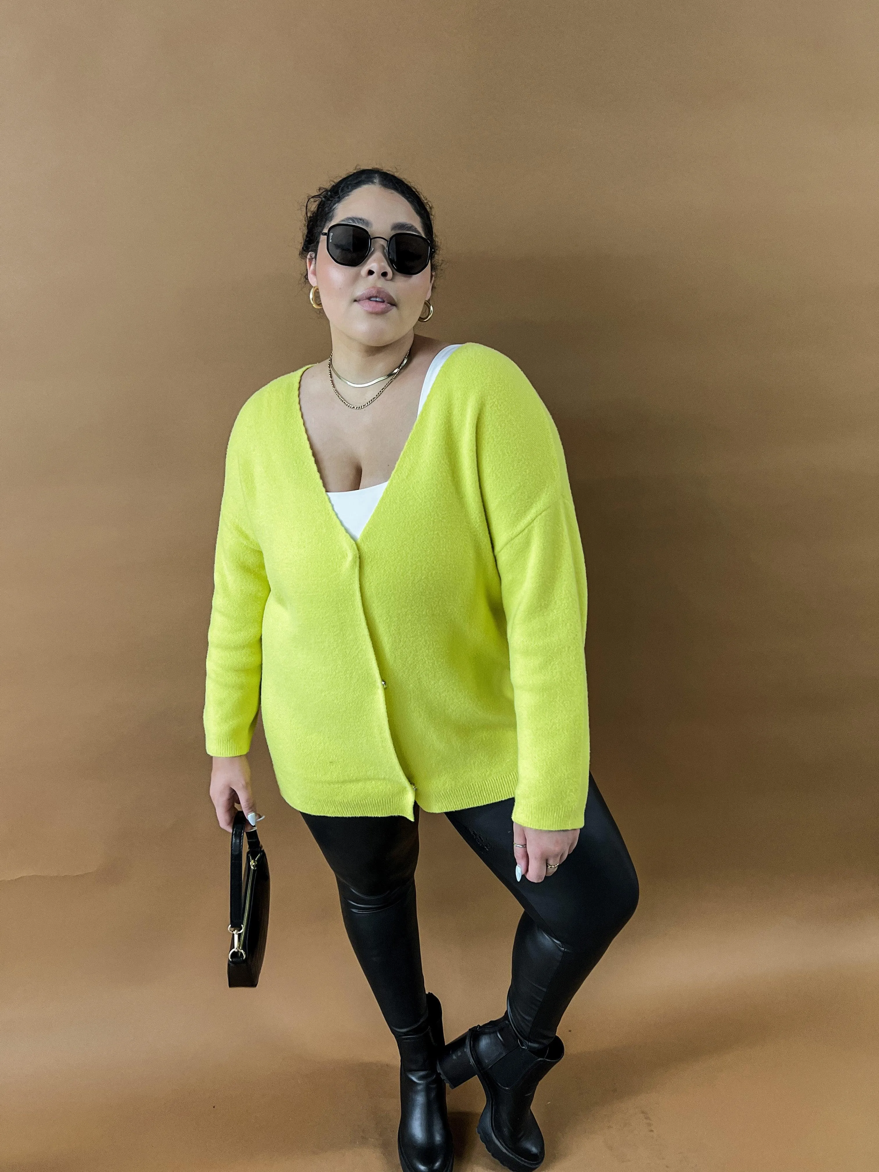 City Girl Neon Oversized Longline Cardigan