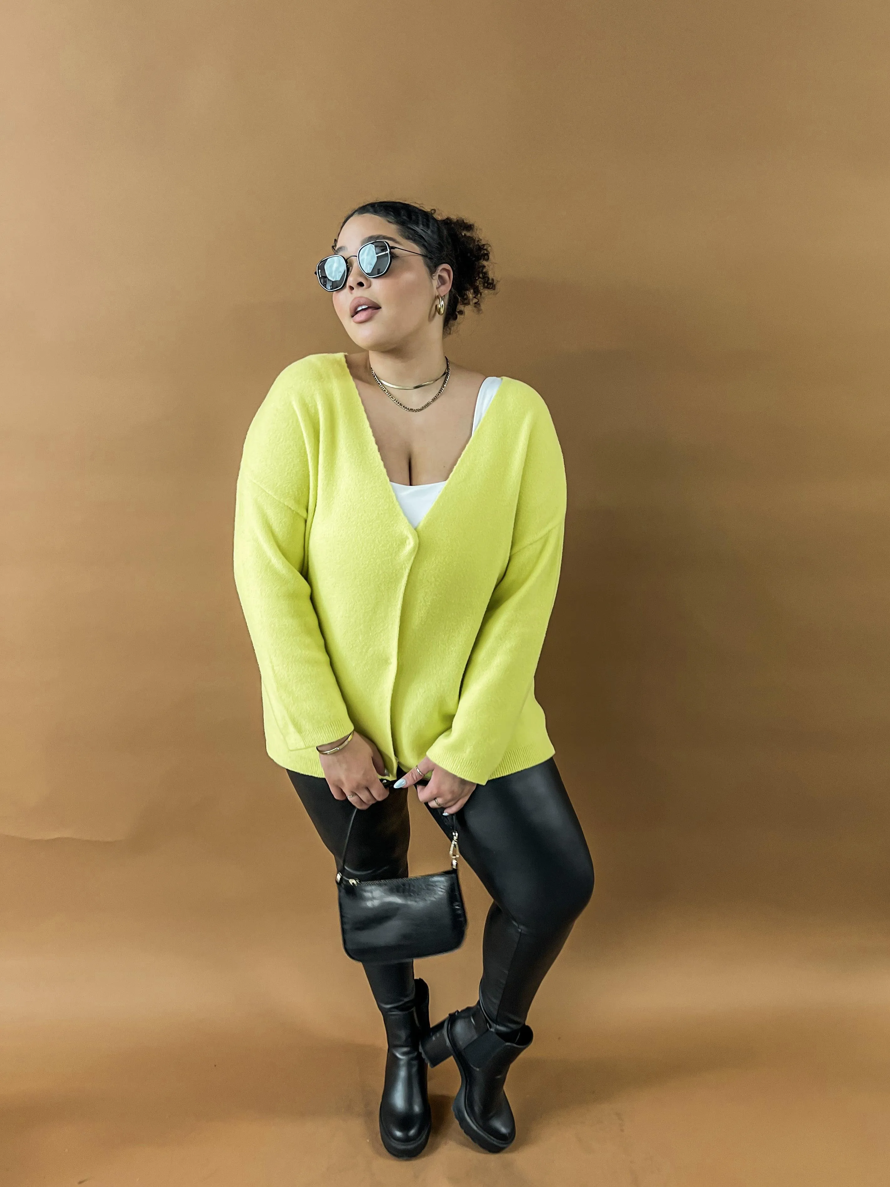 City Girl Neon Oversized Longline Cardigan