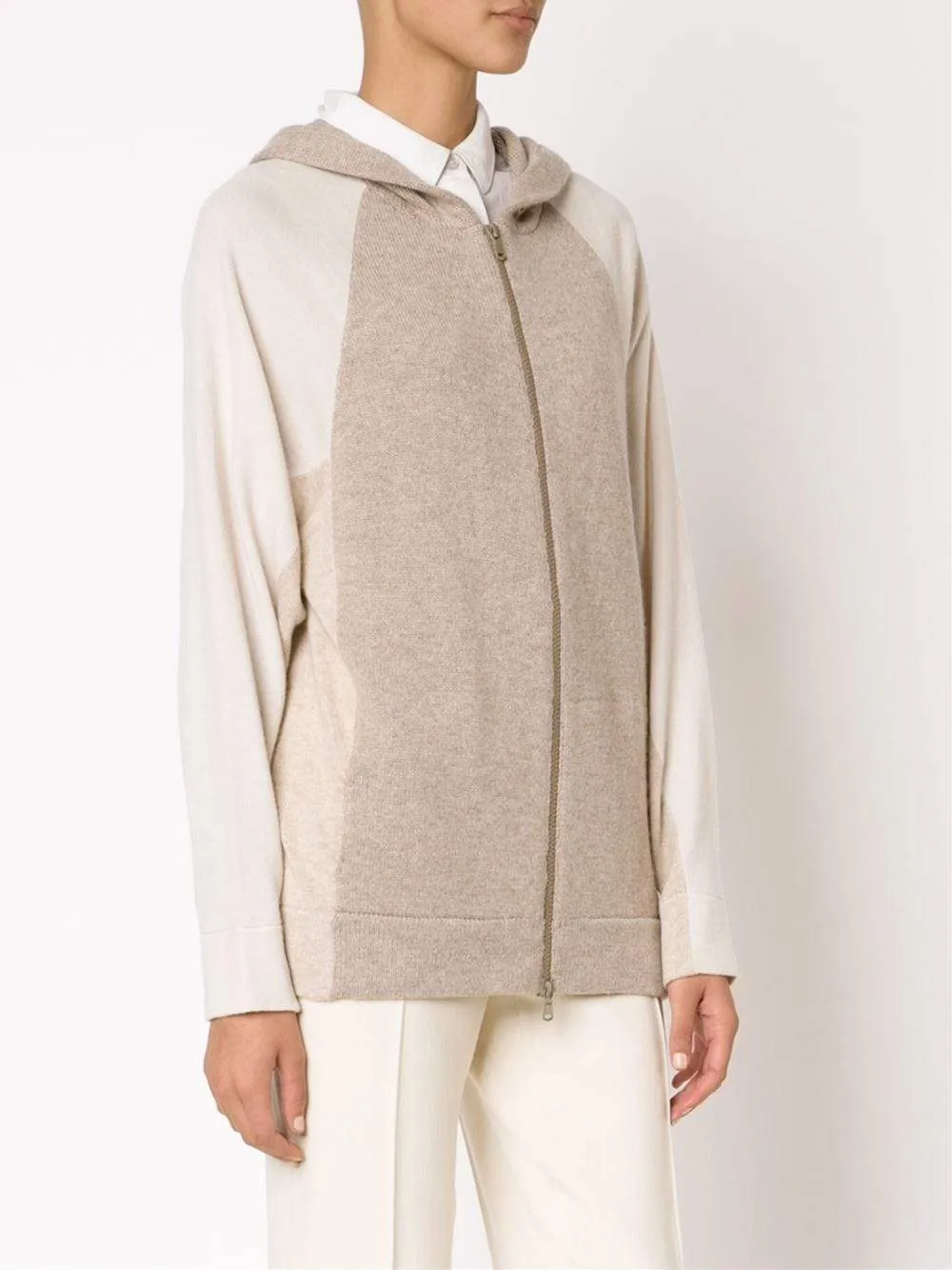 Color Block Hooded Cardigan