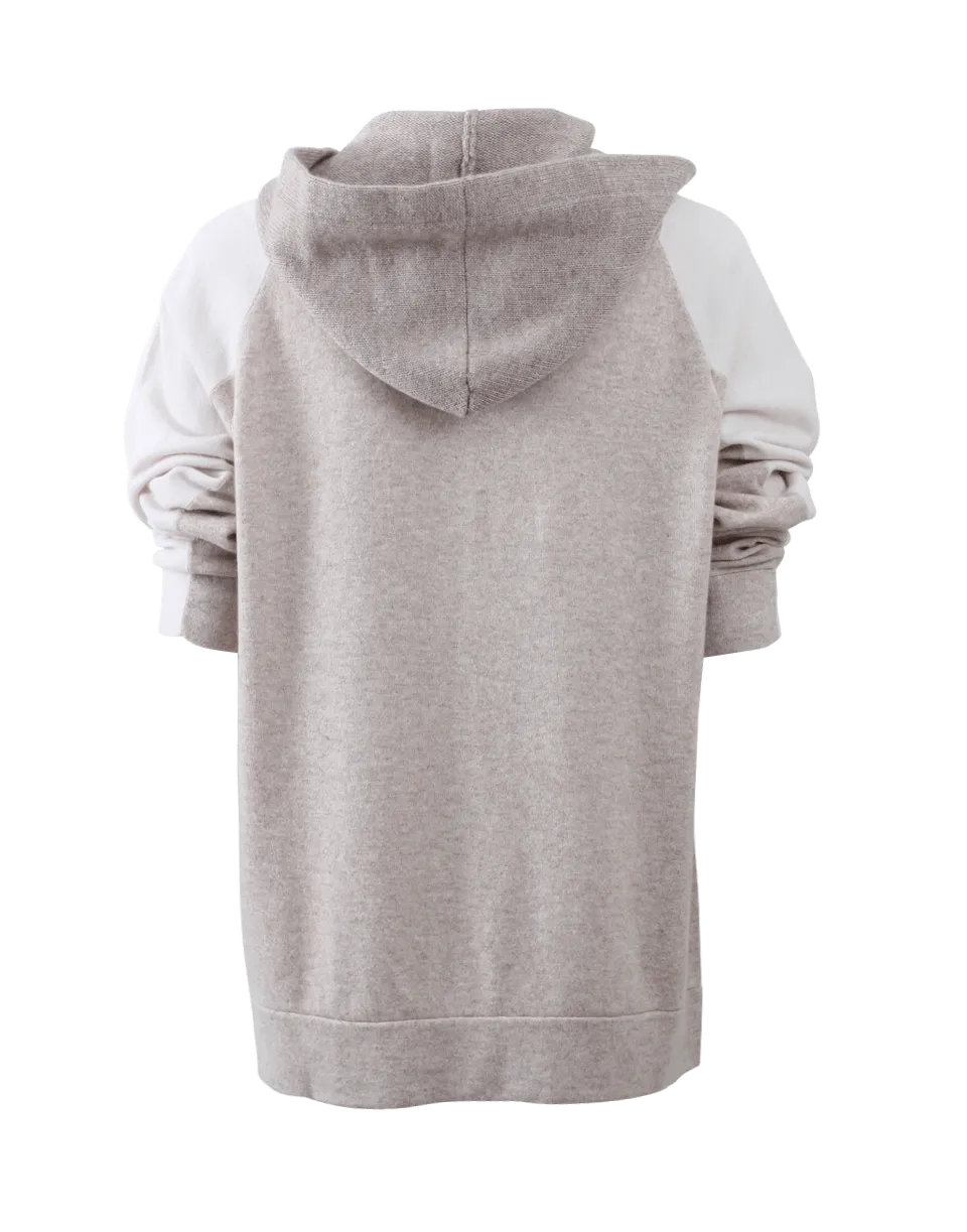 Color Block Hooded Cardigan