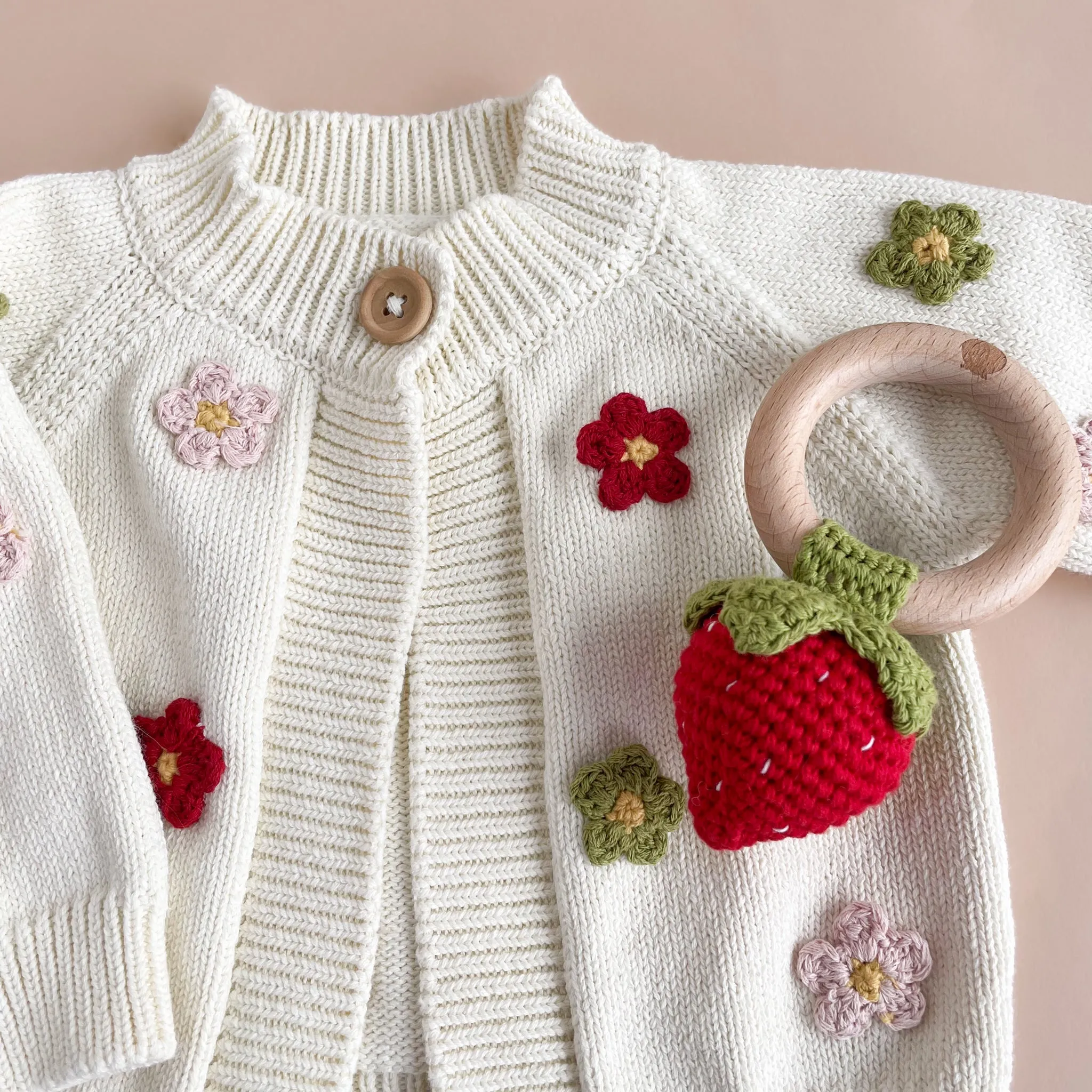 Cotton Flower Cardigan, Multi