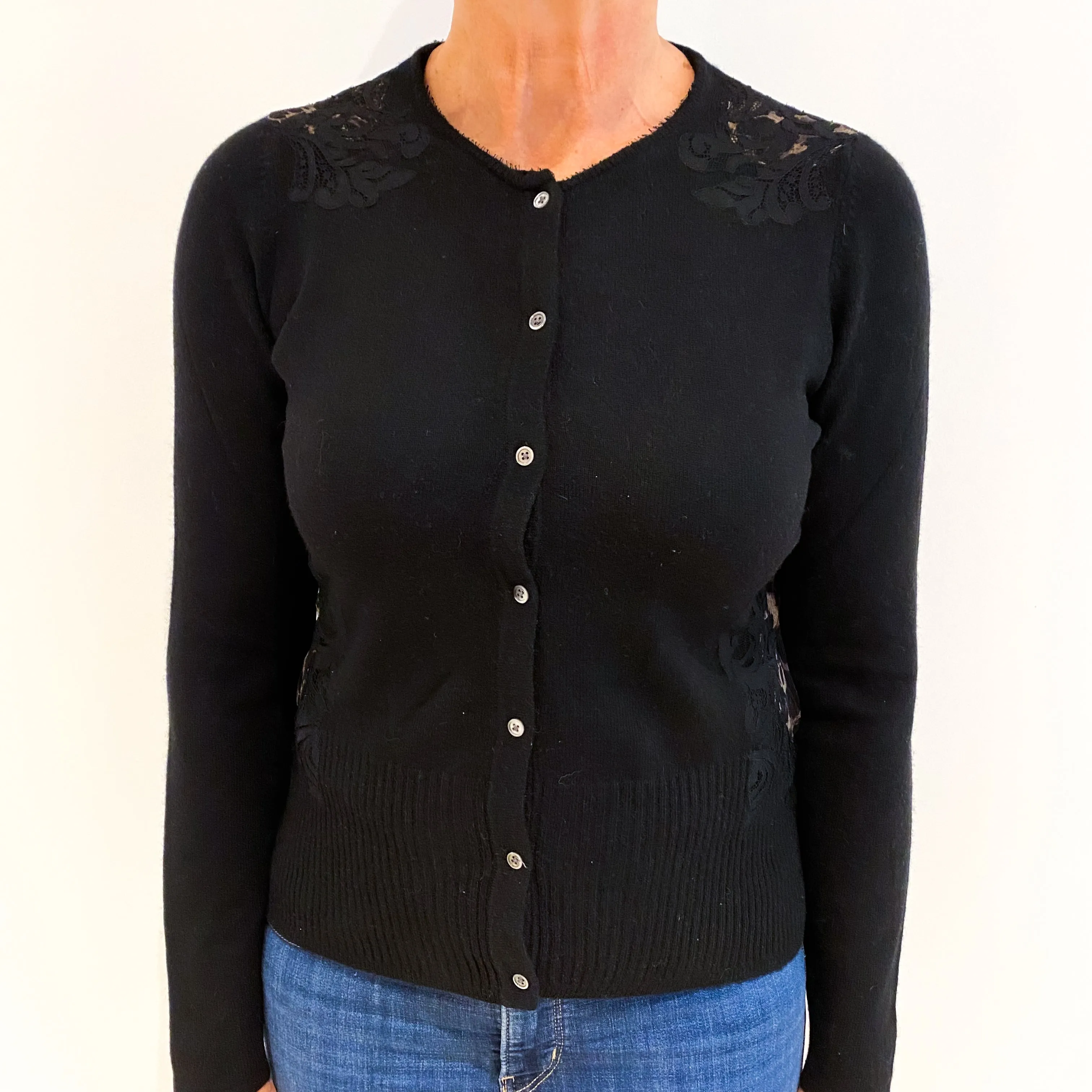 Ellie Tahari Black Cashmere Cardigan Medium