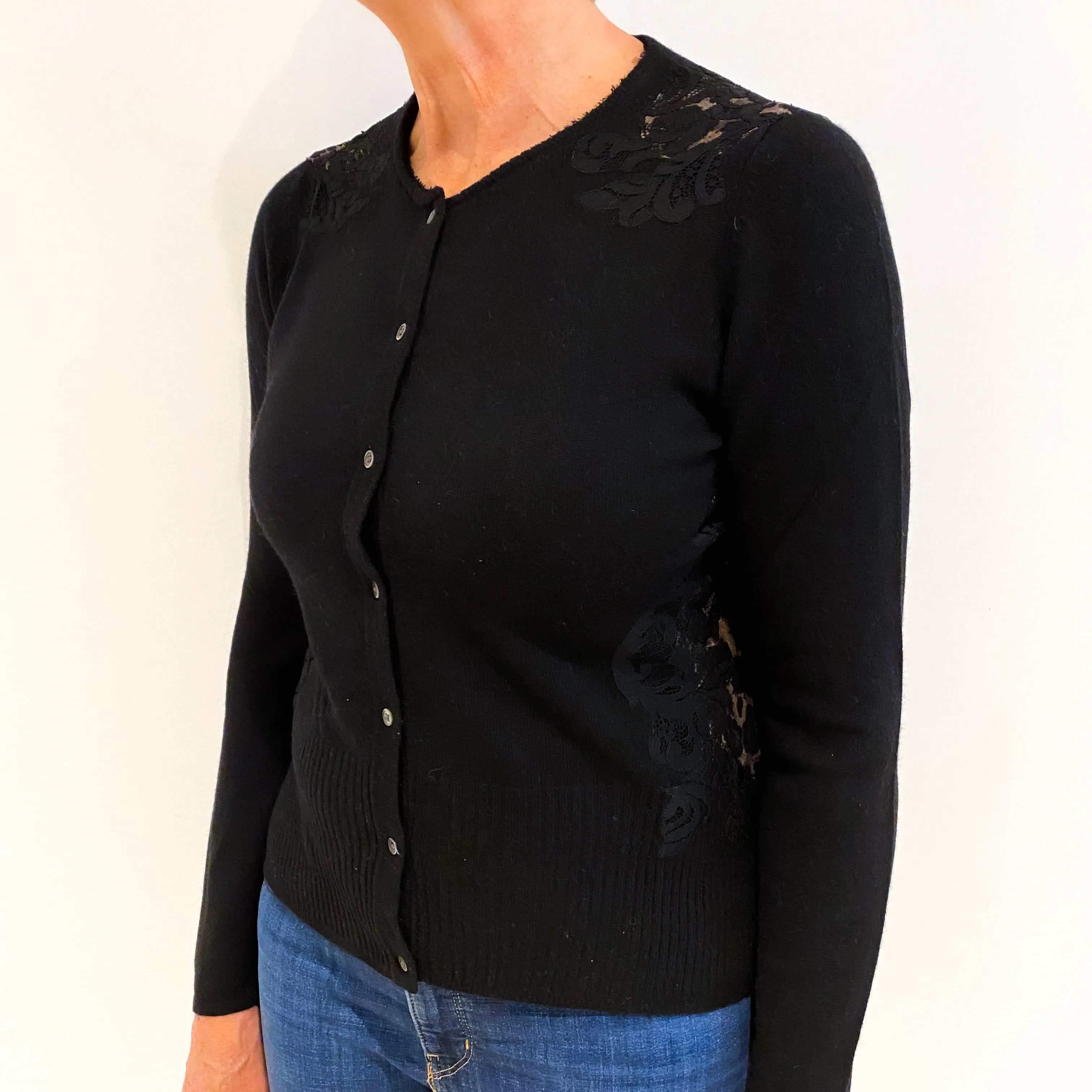 Ellie Tahari Black Cashmere Cardigan Medium