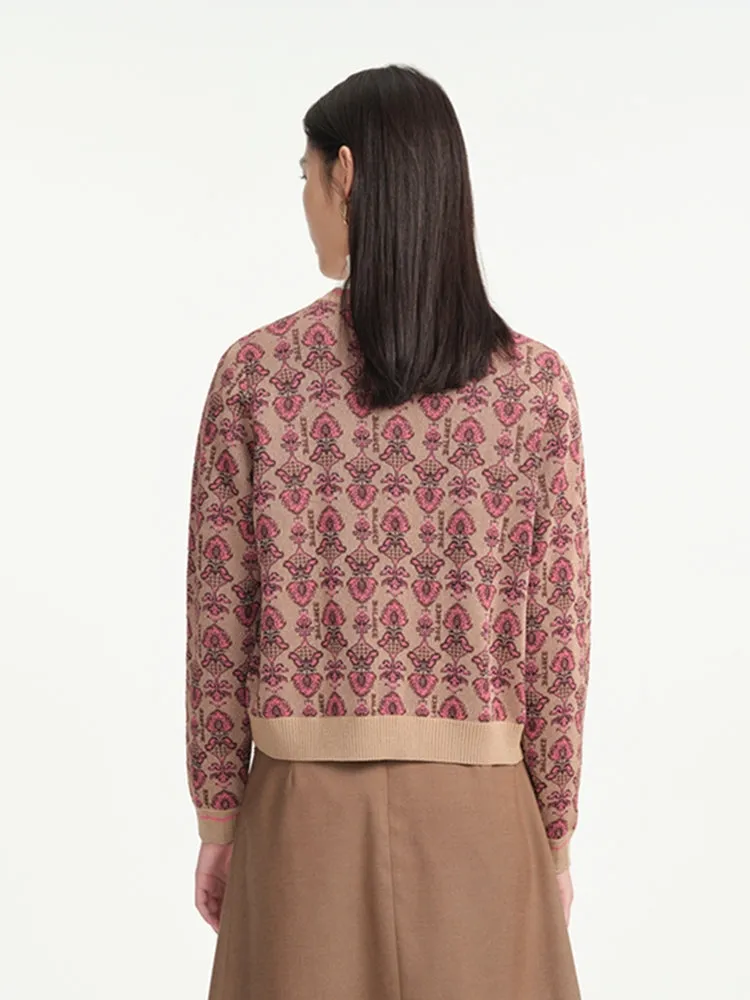 EP YAYING Jacquard-knit Cardigan