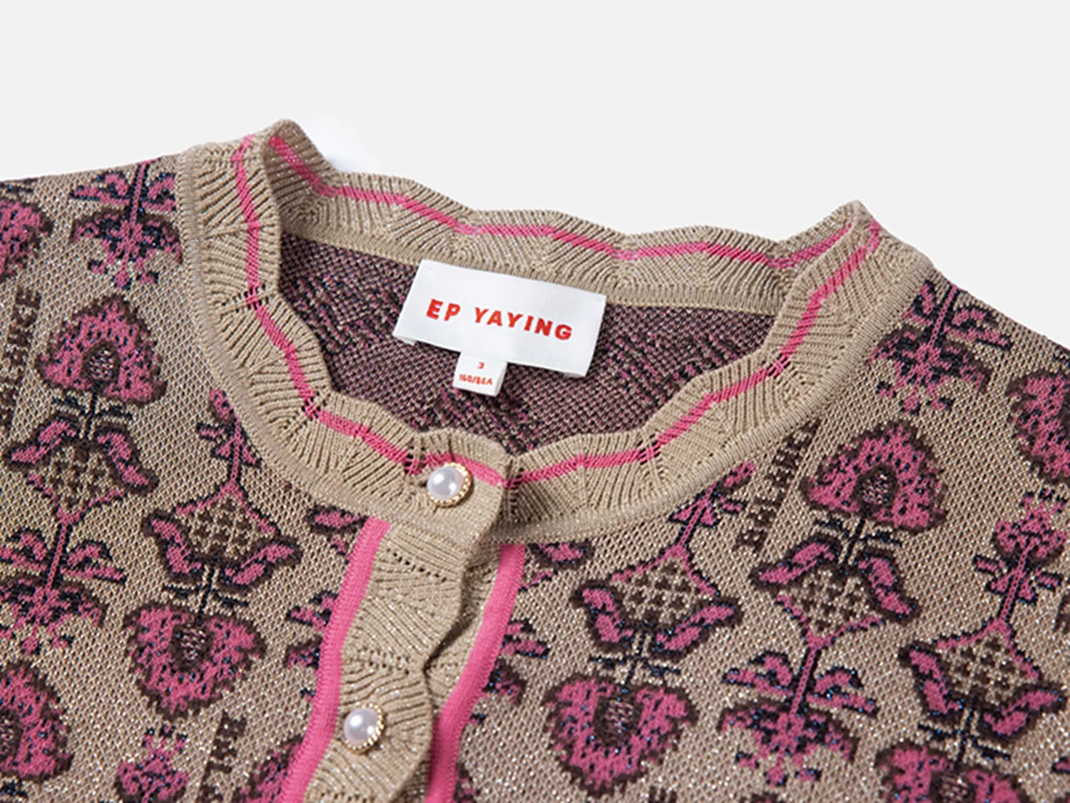 EP YAYING Jacquard-knit Cardigan