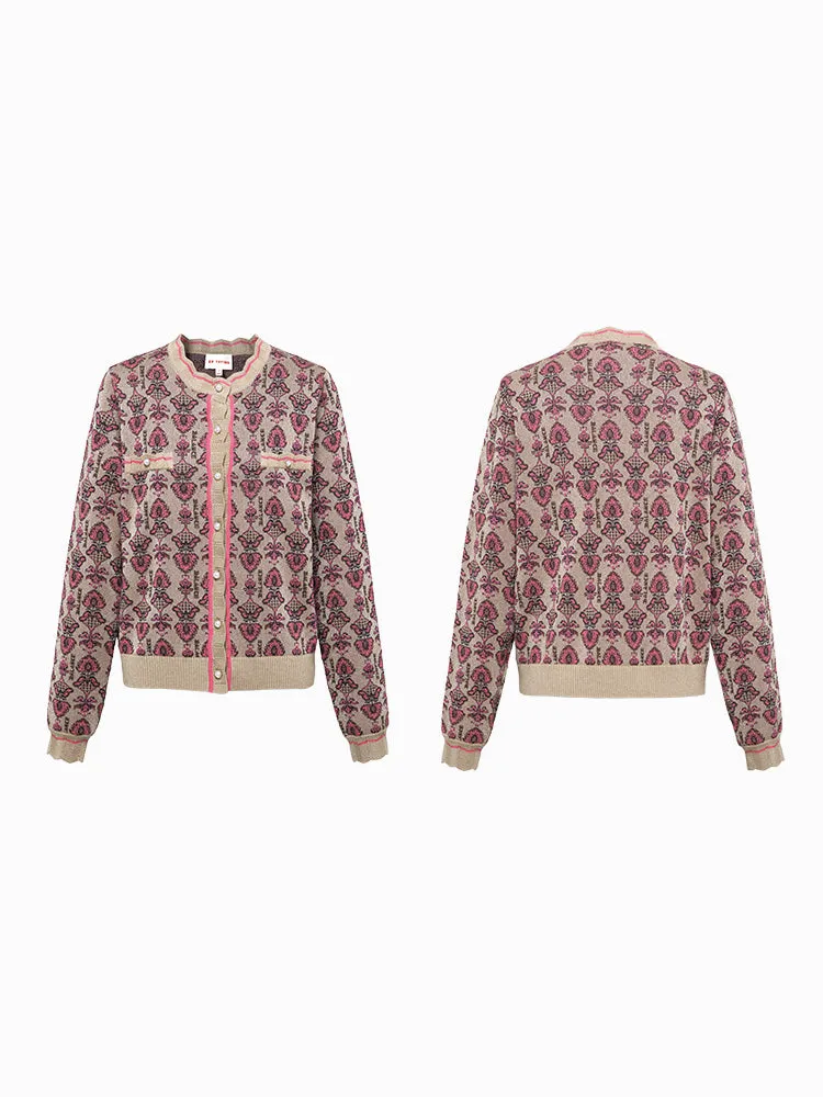 EP YAYING Jacquard-knit Cardigan