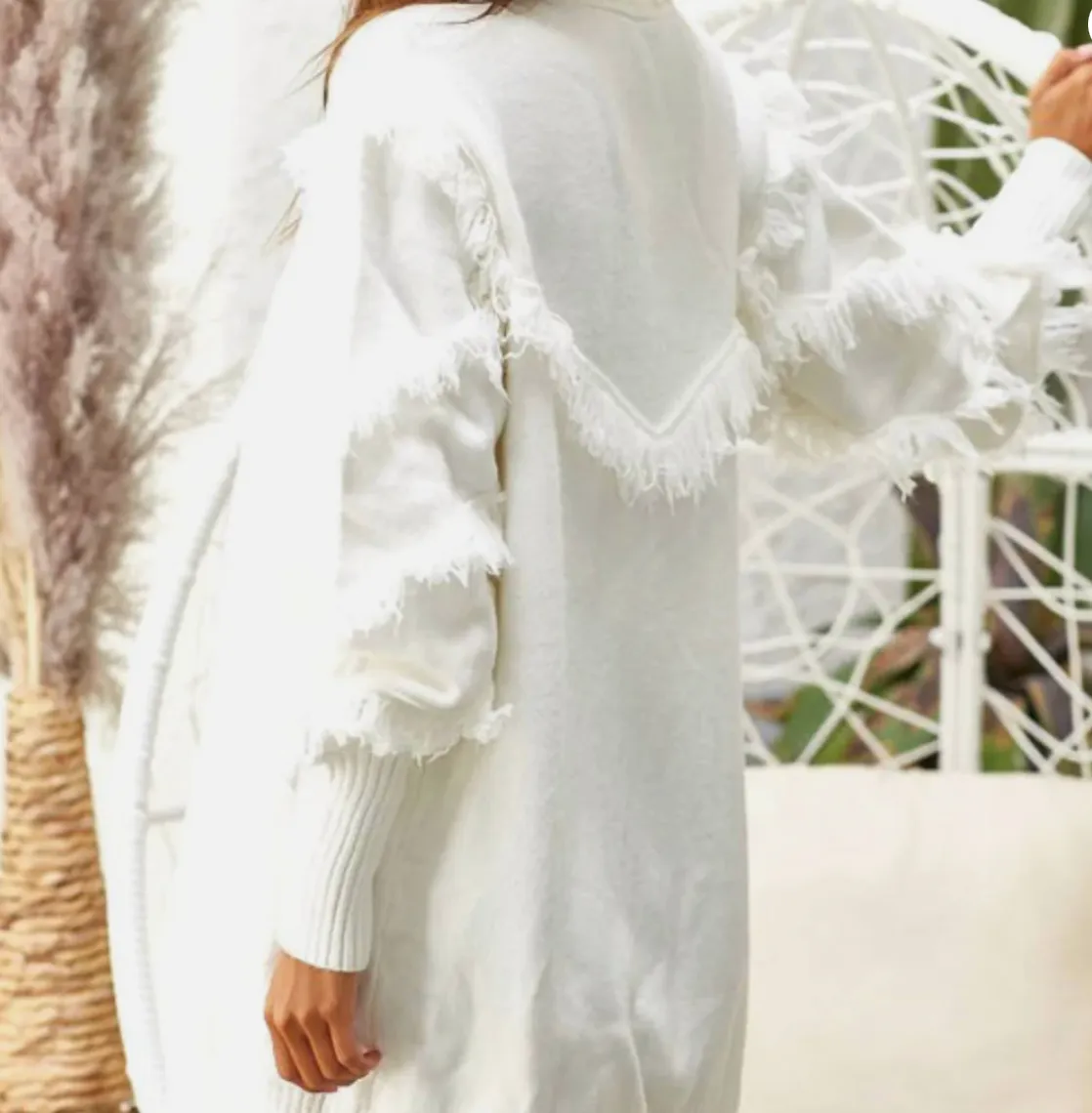 Fringe Cardigan Ivory