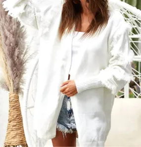 Fringe Cardigan Ivory
