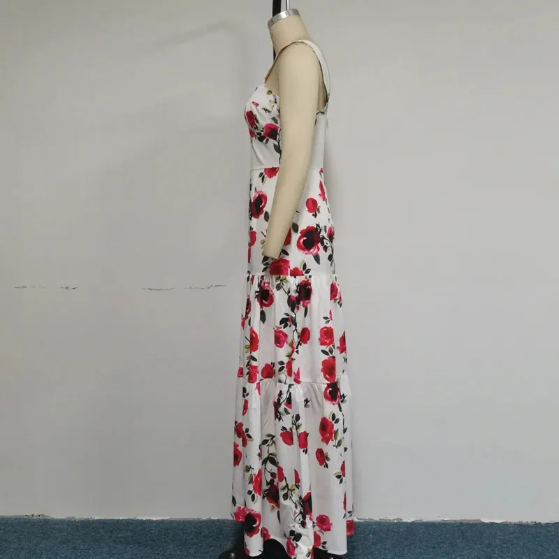 Garden Wedding Floral Maxi Dress