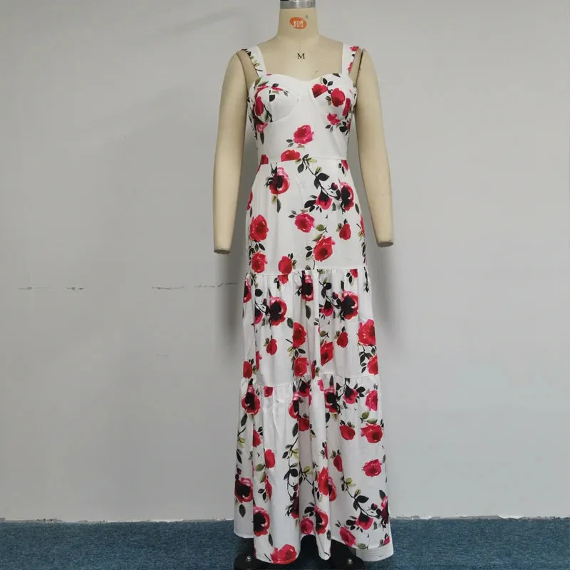 Garden Wedding Floral Maxi Dress