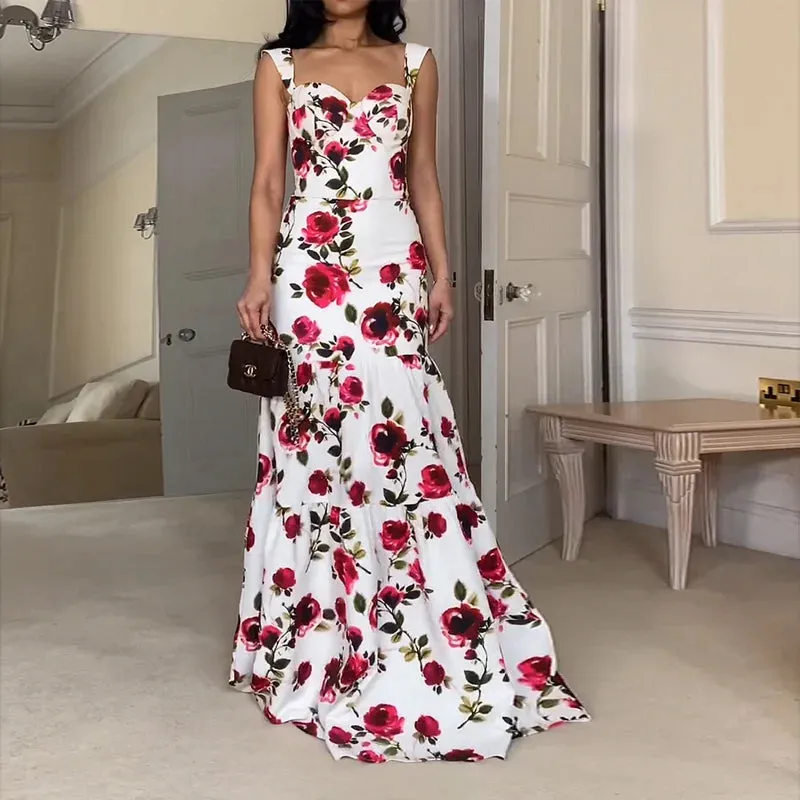 Garden Wedding Floral Maxi Dress