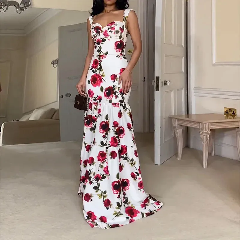 Garden Wedding Floral Maxi Dress