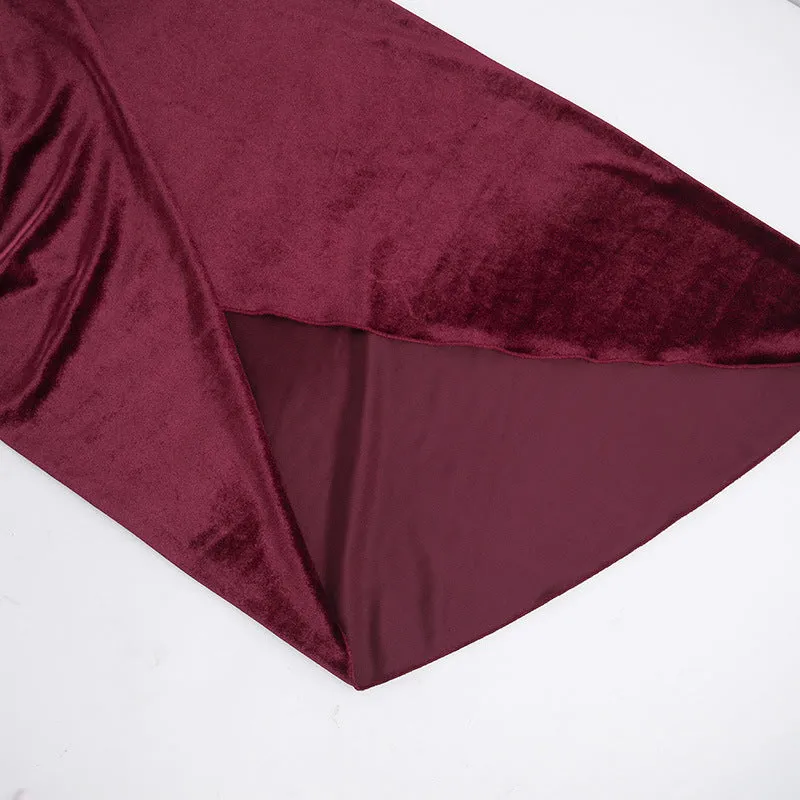 HBO3084 Velvet Wrapped Maxi Dress
