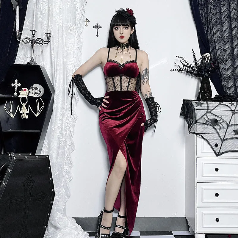HBO3084 Velvet Wrapped Maxi Dress