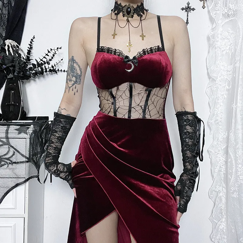 HBO3084 Velvet Wrapped Maxi Dress