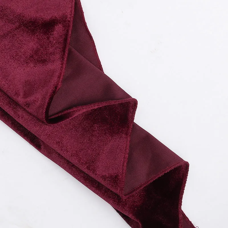HBO3084 Velvet Wrapped Maxi Dress