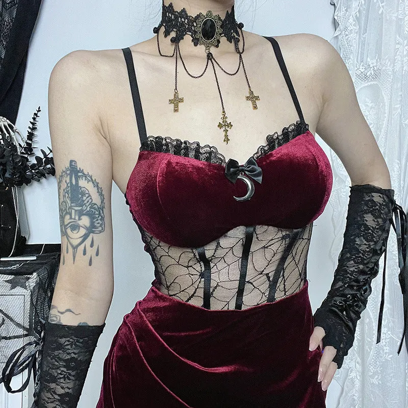 HBO3084 Velvet Wrapped Maxi Dress