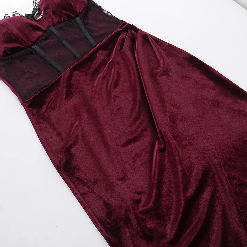 HBO3084 Velvet Wrapped Maxi Dress