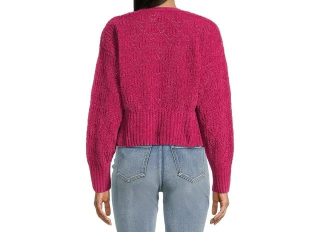 Juniors Button Front Cardigan Sweater with Long Drop Sleeves