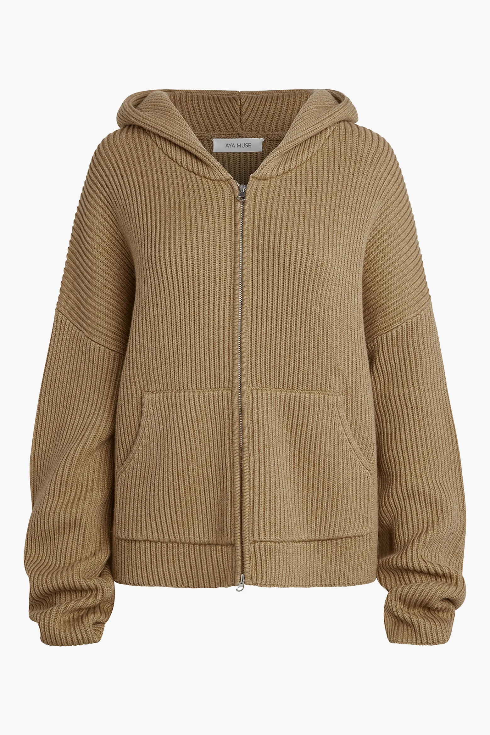 KNIT ZIP UP HOODIE