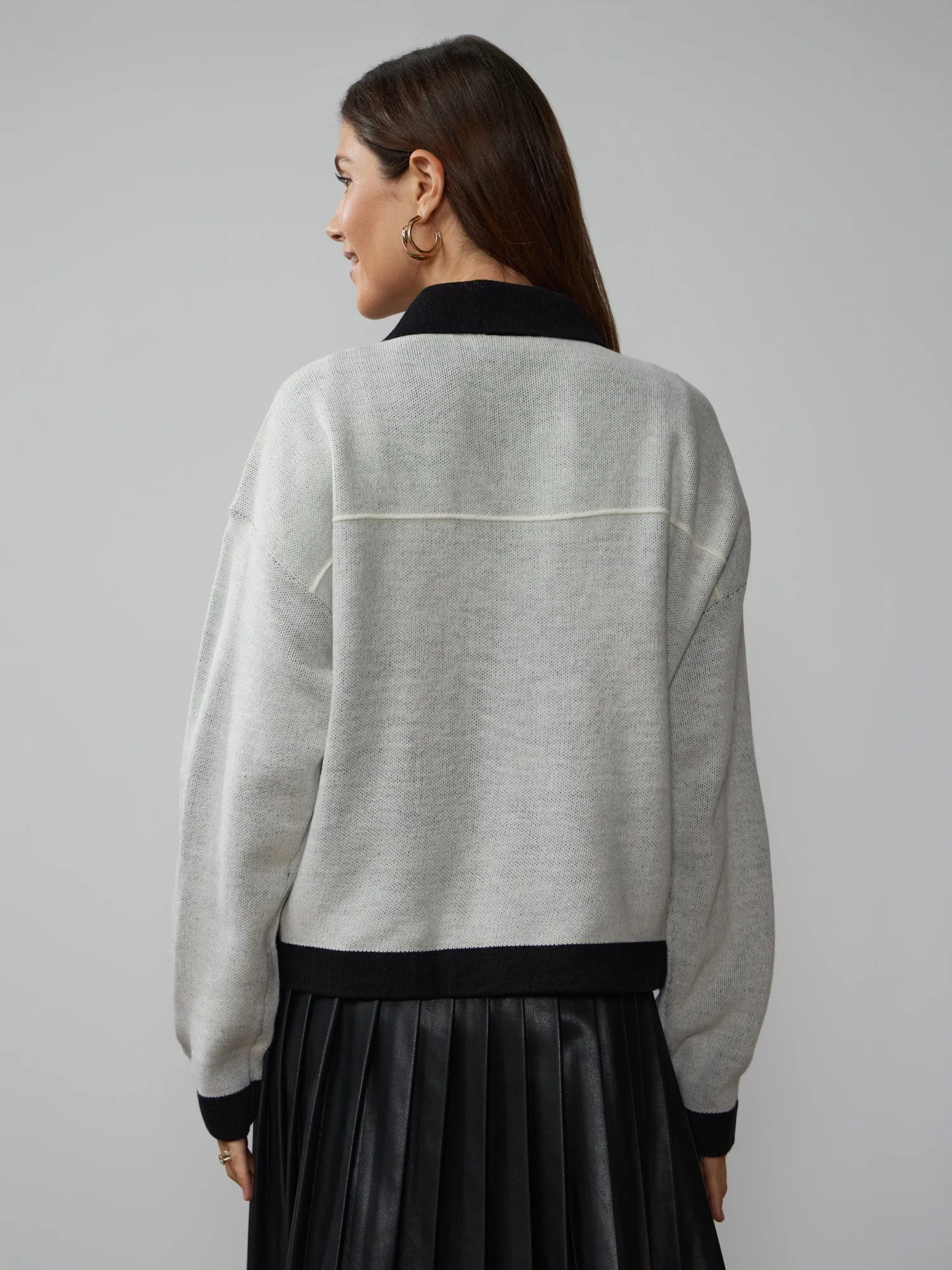 Long Sleeve Contrast Cardigan