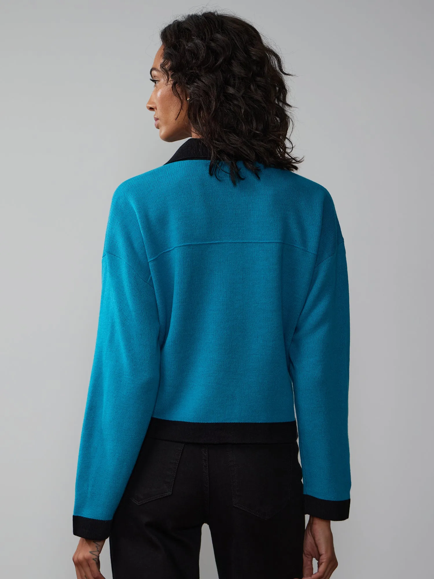 Long Sleeve Contrast Cardigan