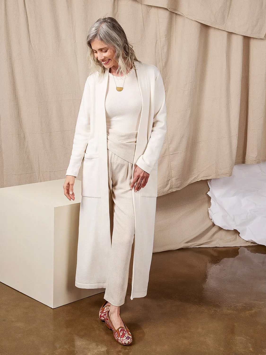 Obsidian Cardigan Kit | Natural Organic Cotton Fleece