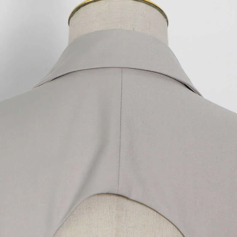 Open Back Button Down Blazer Long sleeve