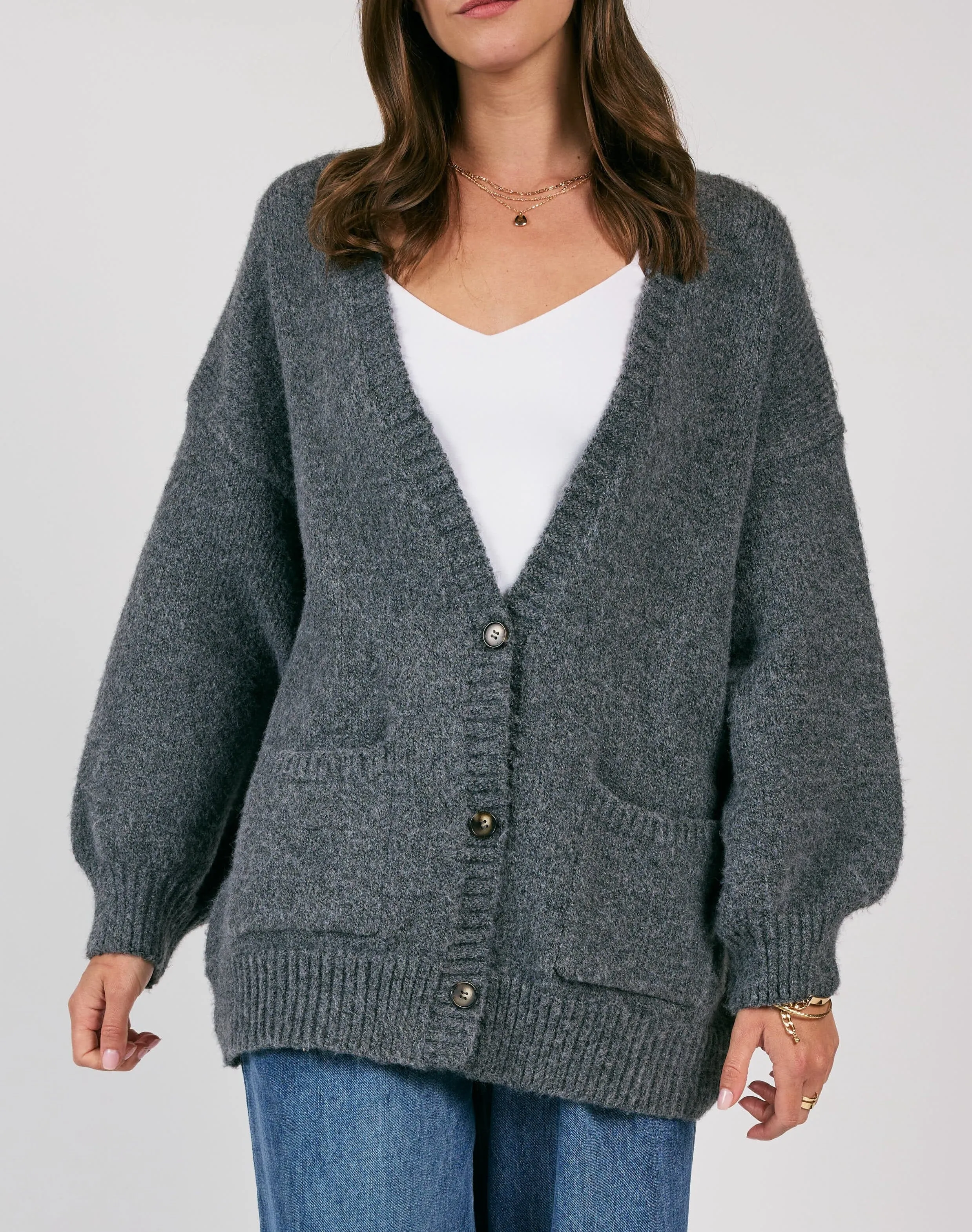 OVERSIZED CHARCOAL CARDIGAN