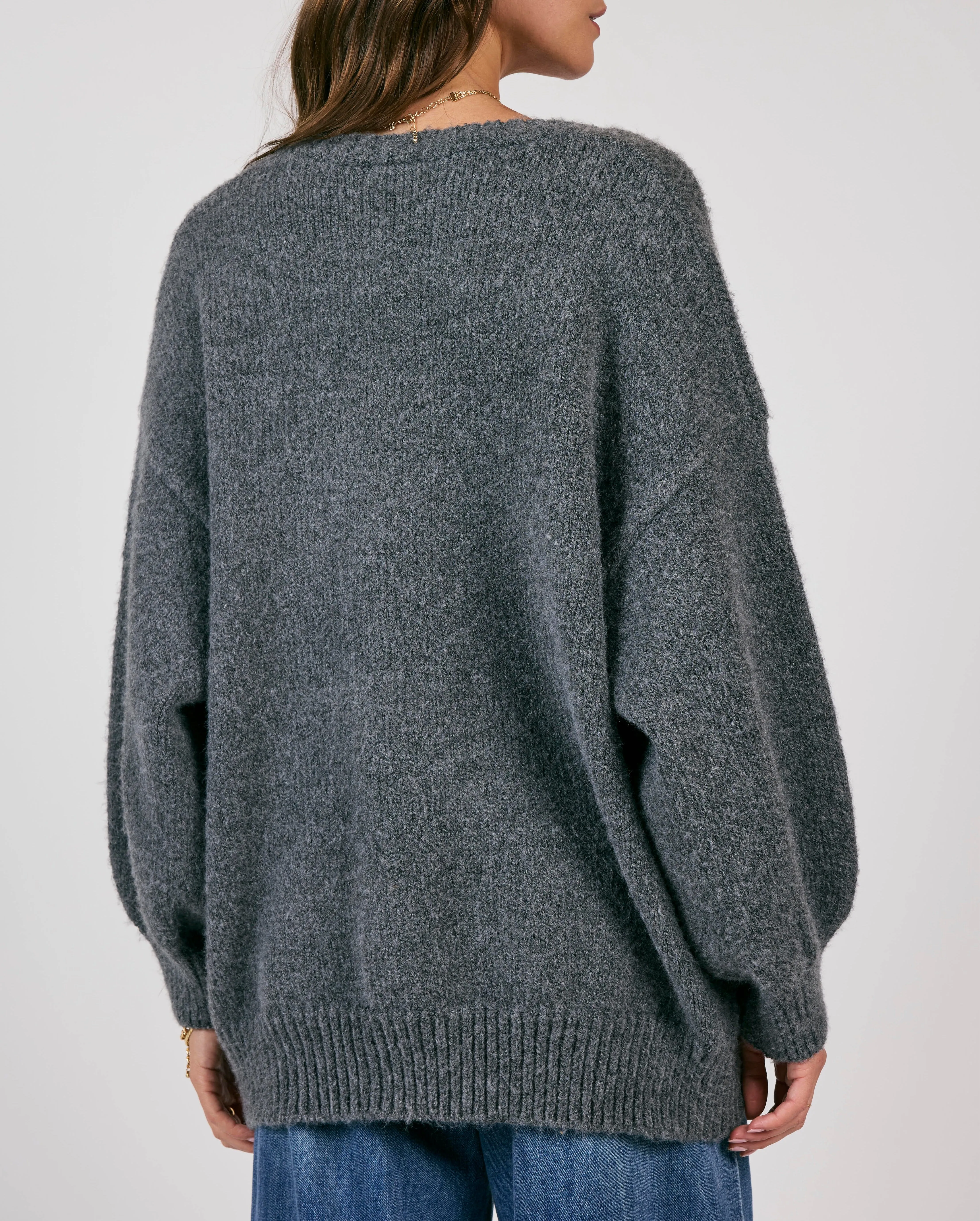 OVERSIZED CHARCOAL CARDIGAN