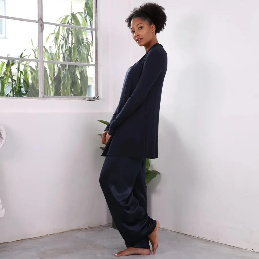 PJ Harlow Loungewear Amelia Navy Knit Cardigan
