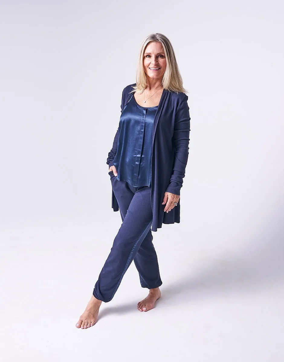 PJ Harlow Loungewear Amelia Navy Knit Cardigan