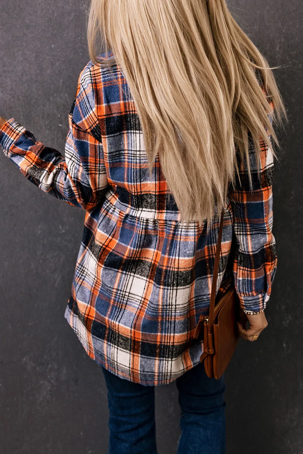 Plaid Ruffled Shirt Jacket